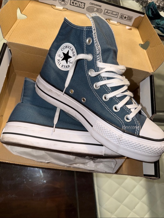 Converse Shoes - Converse High Top Canvas Sneakers - Teal Blue